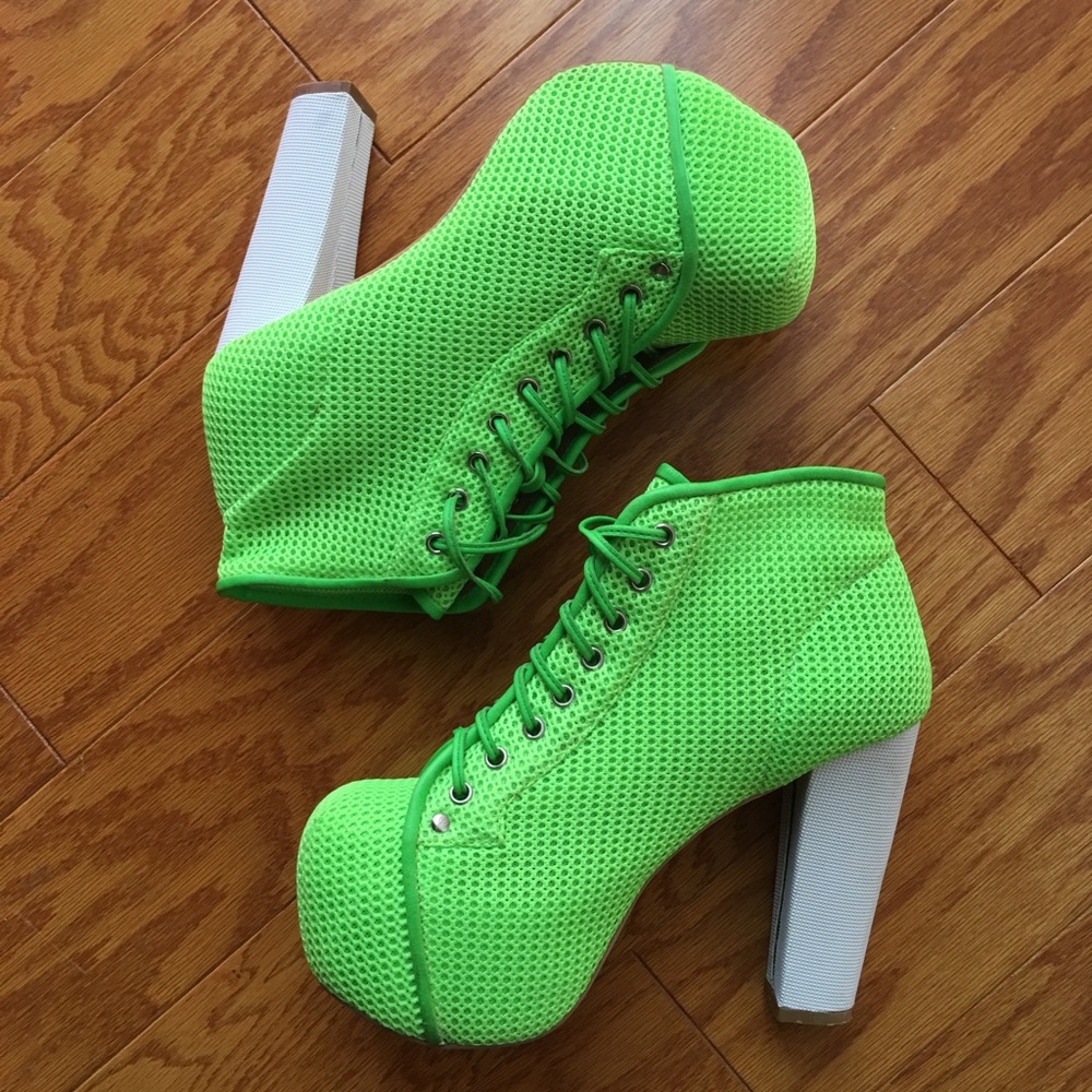 *RARE* Jeffrey Campbell neon green Litas - Picture 2 of 8